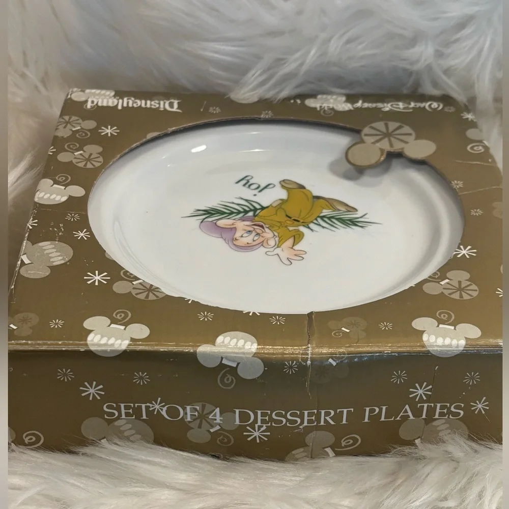 Disney Christmas Dessert Plate Set of 4